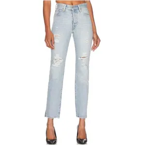 NEW Levi’s 501 Original button fly denim Jeans size 32 light blue premium thumbnail 2