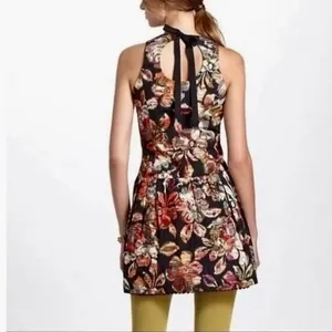 Anthropologie LEIFSDOTTIR Adelita Floral Brocade Metallic‎ Dress Party Size 2 thumbnail 7