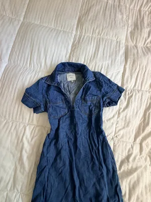 Habitual dark blue denim short sleeve collared mini dress Size XS thumbnail 5