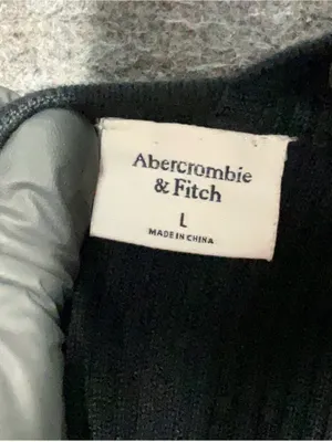 Abercrombie & Fitch One Shoulder Ribbed Knit Sweater Top Black Size Large thumbnail 5