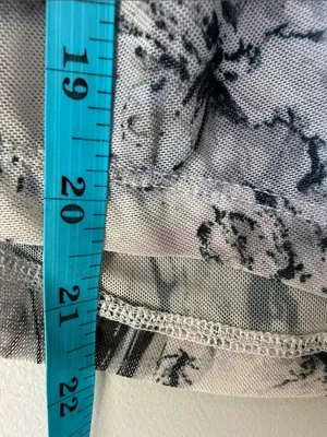 Open Edit Sheer Marble Print Long Sleeve Top thumbnail 6