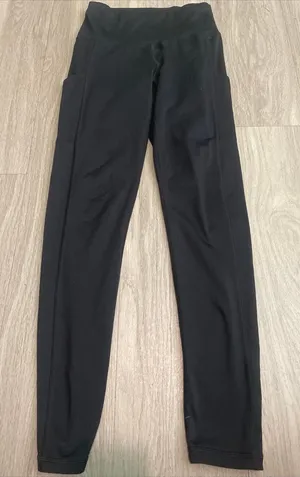 aerie Black High-Waist Leggings with Side Pockets thumbnail 1