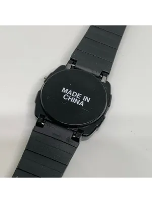 Vintage digital women’s watch black tone 27mm quartz black plastic band running thumbnail 5