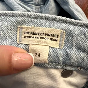 Madewell the perfect vintage wide-leg crop jeans light blue size 24 thumbnail 7