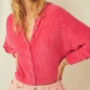 Free People One Allegra Cardigan Hot Pink Size Small XSmall thumbnail 1