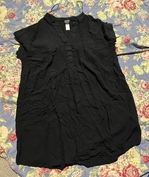H&M LG black cotton loose blouse thumbnail 1