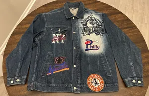 Negro League Baseball Museum Denim Blue Jean Jacket Mens 3XL XXXL Team Logo thumbnail 1