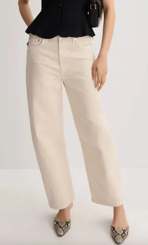Citizens of Humanity White Micro Barrel Jeans Size 32 High Rise Baggy Rigid $248 thumbnail 1