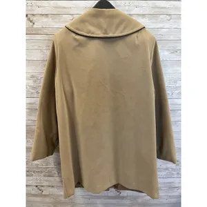 Vintage 60s-70s Womens 18 Coat Mod Tan Faux Suede‎ Peter Pan Collar A-Line USA thumbnail 7