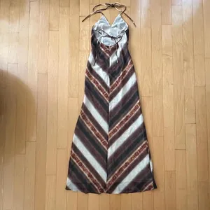 Princess Polly Esmira brown stripe halter maxi dress with backless detail thumbnail 3