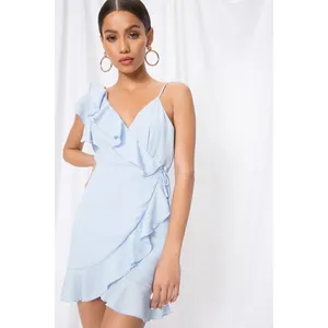 New. SUPERDOWN light blue wrap dress thumbnail 8