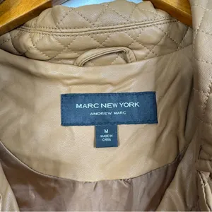 Marc New York‎ Brown Faux Leather Quilted Vest Size Medium thumbnail 3
