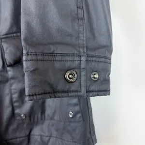 Lauren Ralph Lauren Black Waxed‎ Cotton Barn Jacket Chore Coat Size Small thumbnail 14