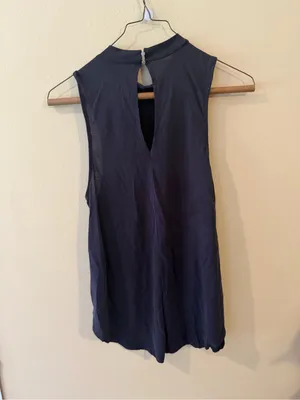 American Eagle Outfitters Navy Mockneck Sleeveless Tank Top thumbnail 4