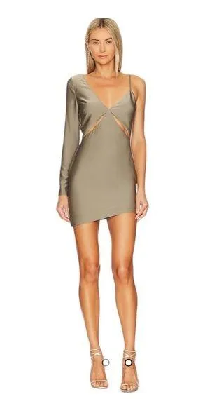 Revolve- Nbd Tobias Mini Dress In Olive Green Size Small thumbnail 1