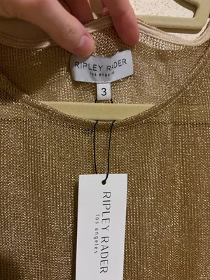 Ripley Rader Gold Chain Lounge Tank Metallic Sleeveless Knit Top thumbnail 3