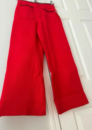 Maeve Colette Sweater Knit High-Rise Wide-Leg Cropped Pants, Size XXSP thumbnail 10