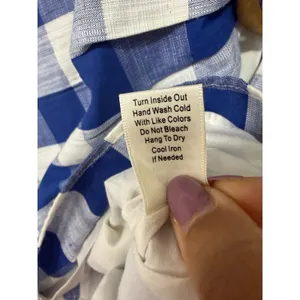 Blue Pepper Blue White Gingham Mini Wrap Dress Wooden Buckle Summer Picnic L thumbnail 16