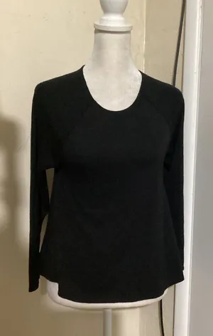 Wilfred Free Aritzia Womens Black Long Sleeve Crew Neck Raglan Top Size S thumbnail 1