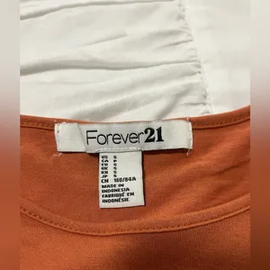 Forever 21 -Burnt Orange Top with gold buttons. Size Small. thumbnail 2