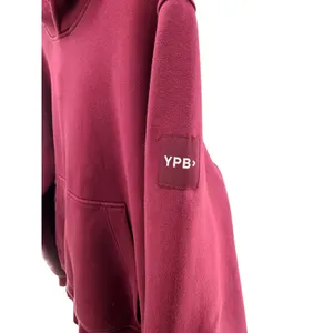 YPB Abercrombie & Fitch‎ Women XS neoKNIT Max Hoodie Burgundy Scuba Sweatshirt thumbnail 2