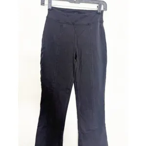 Alo Airbrush High-Waist Flutter Cropped Leggings Size XS Black Split Flare Hem thumbnail 7