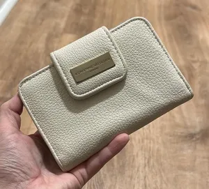 ADRIENNE VITTADINI |‎ Woman's Off White Pebble Leather Bifold Clutch Wallet thumbnail 1