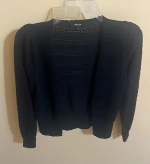 ME+EM Navy Open Knit Cardigan Blue Size XS thumbnail 1