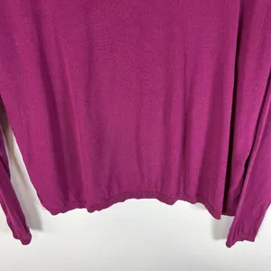 Eileen Fisher 100% Organic Linen Women's Purple Long Sleeve Sweater Size‎ Large thumbnail 3