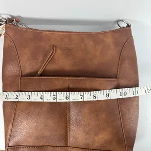 Brown Crossbody Bag Adjustable Strap Multi Pocket CLUCI Faux Leather NEW thumbnail 8