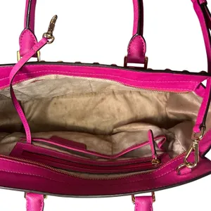Michael Kors Selma Satchel Women Medium Magenta Pink Studded Saffiano Leather thumbnail 9