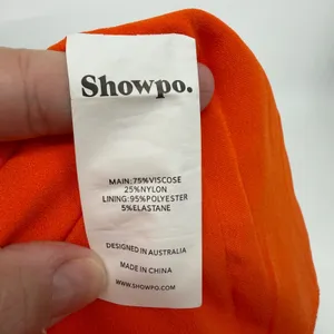 Showpo Orange Draped‎ Mini Dress US 14 Asymmetric Ruffle Cocktail Party thumbnail 5
