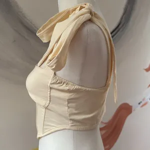 Cider bandeau.  Size Small. Zip closure on side. Straps tie into bows. thumbnail 2
