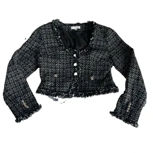 Derek Lam Collective Cropped Button Up Tweed Blazer Jacket Size 8 Boucle Twee thumbnail 9