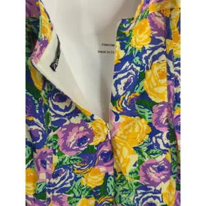 Zara Green‎ Purple Yellow Floral Mini Corset Dress Womens Large Coquette Girl thumbnail 8