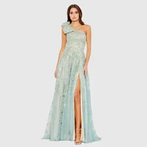 MAC DUGGAL Green Size 10 Embroidered Beaded Bow Formal Long Maxi Gown Dress thumbnail 3