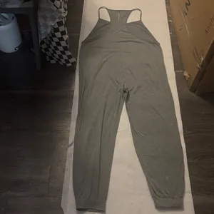 Grey Women's Relaxed Racerback Jumpsuit with Pockets XL Boho Cozy Loungewear Emo thumbnail 4