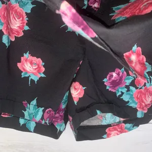 As U Wish black floral strapless romper shorts womens size L juniors thumbnail 4