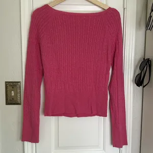 Aeropostale y2k label cableknit cropped half button sweater butterfly logo thumbnail 7