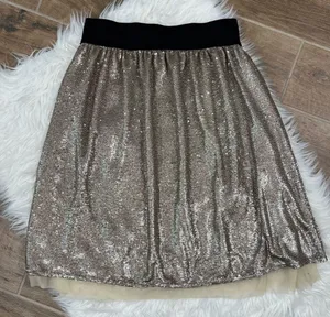 Free People flashing lights metallic sequined skirt thumbnail 3