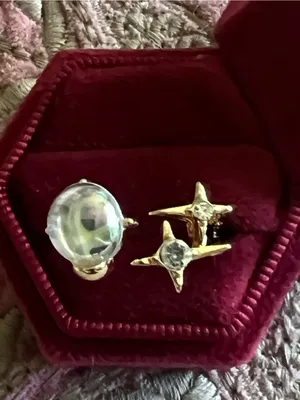 Gold-Tone Star & Crystal Statement Earrings - Women's Jewelry Size 7 thumbnail 1