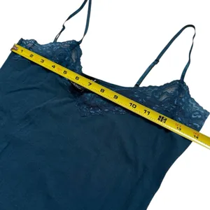 Y2K Wet Seal Lace Trim Tank Camisole Turquoise Feminine Dainty Summer Festival M thumbnail 9
