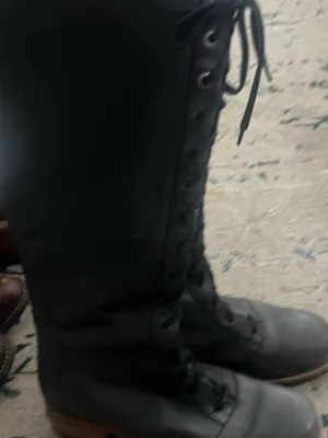 Ugg Brock 5517 Black Lace Up Leather Boots lined size 8 thumbnail 4