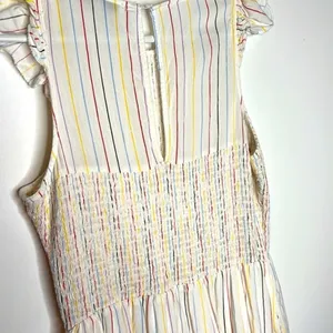 English Factory Smocked Flutter Cap Sleeve Stripes Dress thumbnail 10