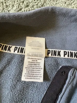 Victoria's Secret Pink Varsity Snap Button Tunic Sweatshirt Blue Womens Size M thumbnail 8