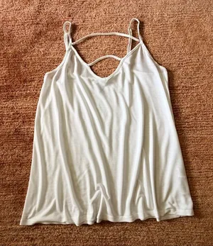 ASOS White Strappy Back Cami Top Size US 6 thumbnail 1