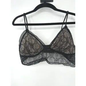 Victoria's Secret Bralette Long Line L Black Lace Sheer Sexy Whimsigoth Boudoir thumbnail 2