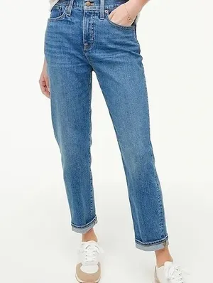 J. Crew Factory Relaxed Boyfriend Jean All-day Stretch Blue Denim BM466 Size 27 thumbnail 1