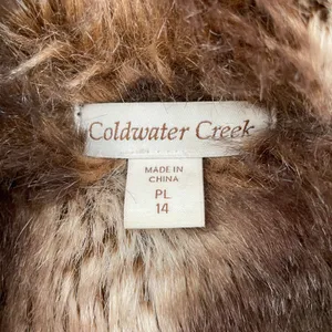 Black Faux Fur Lined Hooded Winter Coat Microsuede Coldwater Creek Petite L | 14 thumbnail 5