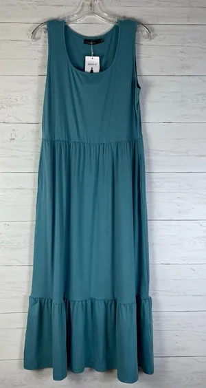 Zesica maxi dress blue sage sleeveless size M sundress with pockets thumbnail 1